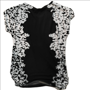 🚨5 For $25🚨Chic Black and White Floral Women's Blouse